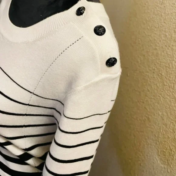 WHBM Black & White Striped Top - Picture 3 of 5